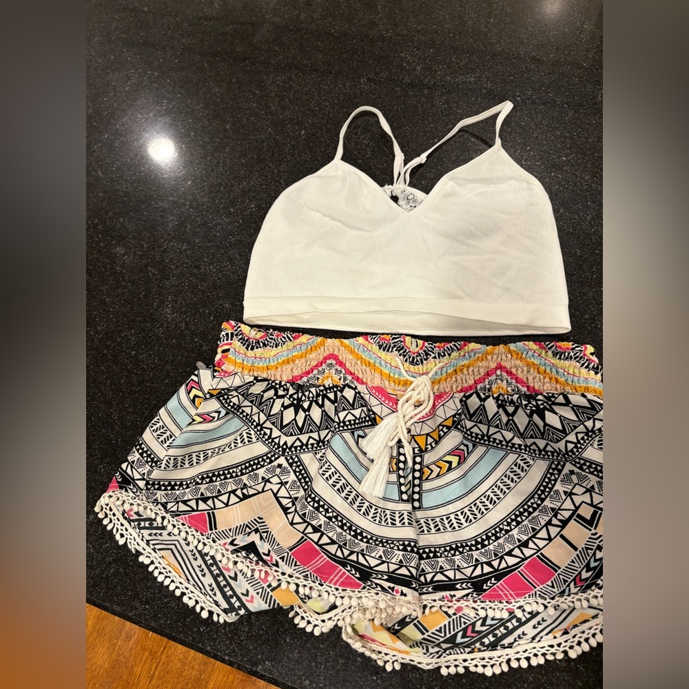 Top and shorts